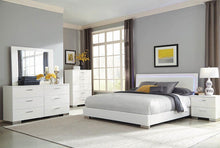 Load image into Gallery viewer, Felicity Contemporary Glossy White Lighted Eastern King Bed