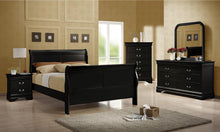 Load image into Gallery viewer, Louis Philippe Traditional Black Sleigh Full Bed