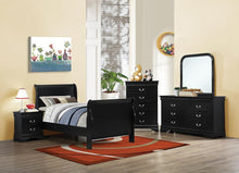 Load image into Gallery viewer, Louis Philippe Traditional Black Sleigh Twin Bed