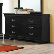 Load image into Gallery viewer, Louis Philippe Black Six-Drawer Dresser