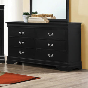 Louis Philippe Black Six-Drawer Dresser