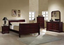 Load image into Gallery viewer, Louis Philippe Traditional Red Brown Sleigh Full Bed