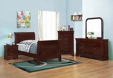 Load image into Gallery viewer, Louis Philippe Traditional Red Brown Sleigh Twin Bed