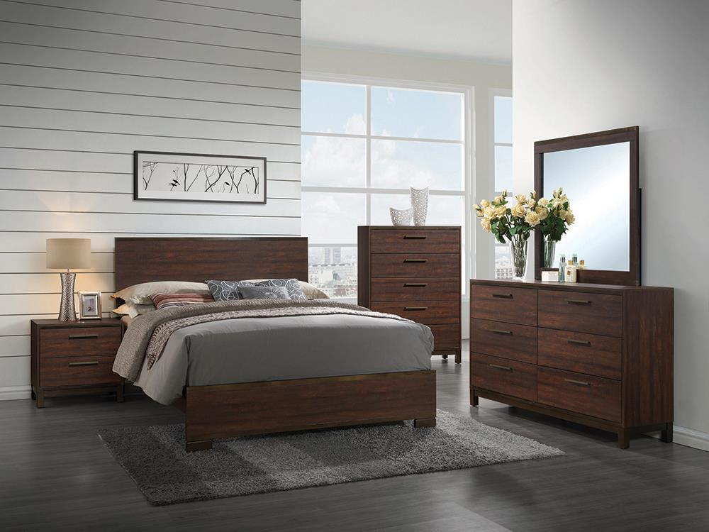 Edmonton Transitional Rustic Tobacco Queen Four-Piece Set