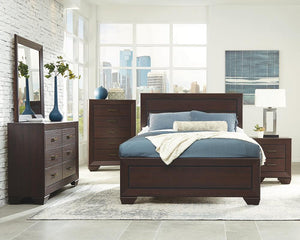 Fenbrook Transitional Dark Cocoa California King Four-Piece Set