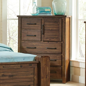 Sutter Creek Warm Bourbon Five-Drawer Chest With Door