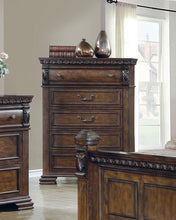 Load image into Gallery viewer, Satterfield Traditional Warm Bourbon Five-Drawer Chest