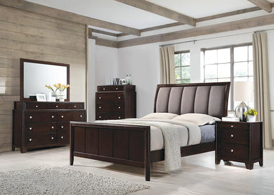 Madison Transitional Dark Merlot and Taupe Grey Eastern King Four-Piece Set