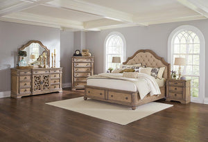 Ilana Traditional Antique Linen Queen Bed