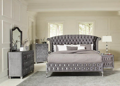 Deanna Contemporary Metallic California King Bed