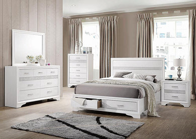 Miranda Contemporary White California King Storage Bed