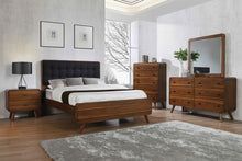 Load image into Gallery viewer, Robyn Mid-Century Modern Dark Walnut Eastern King Bed