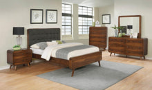 Load image into Gallery viewer, Robyn Mid-Century Modern Dark Walnut Eastern King Bed