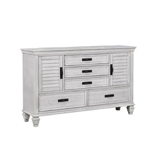 Load image into Gallery viewer, Franco Antique White Five-Drawer Chest With Louvered Panel Doors