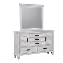 Load image into Gallery viewer, Franco Antique White Five-Drawer Chest With Louvered Panel Doors