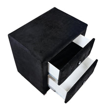 Load image into Gallery viewer, Deanna Contemporary Black and Metallic Nightstand