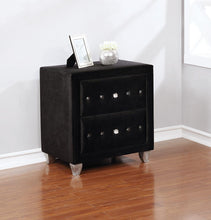 Load image into Gallery viewer, Deanna Contemporary Black and Metallic Nightstand