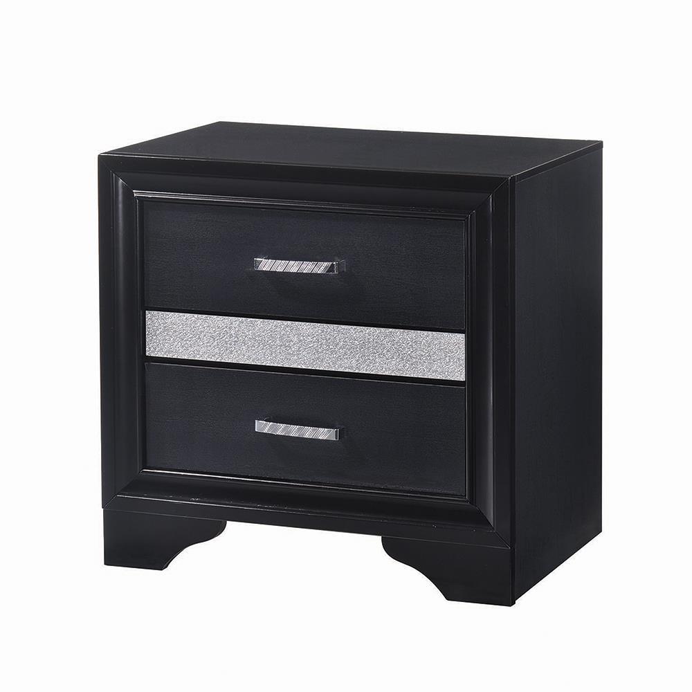 Miranda Transitional Black Nightstand