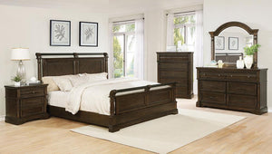 Traditional Heirloom Brown Five-Piece Queen Bedroom Set