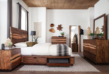 Load image into Gallery viewer, Rustic Smoky Walnut Eastern King Storage Bed