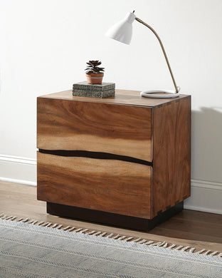 Rustic Smoky Walnut Nightstand