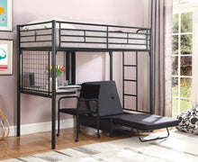 Load image into Gallery viewer, Contemporary Metal Loft Bunk Bed With Desk