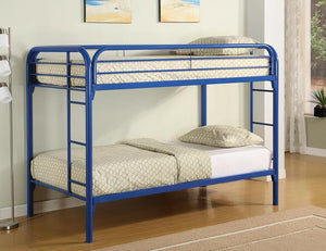 Morgan  Twin-over-Twin Blue Bunk Bed