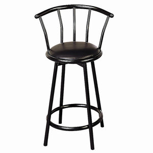 24" Metal Swivel Black Bar Stool