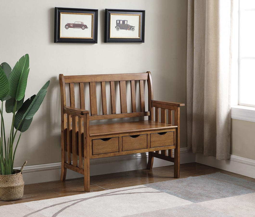 Traditional Warm Brown Bench