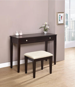 Contemporary Espresso Vanity and Bench