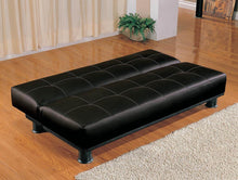 Load image into Gallery viewer, Contemporary Black Faux Leather Sofa Bed