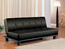 Load image into Gallery viewer, Contemporary Black Faux Leather Sofa Bed