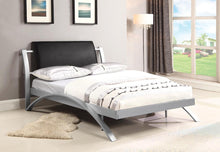 Load image into Gallery viewer, LeClair Contemporary Black and Silver Youth Full Bed