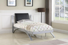 Load image into Gallery viewer, LeClair Contemporary Black and Silver Youth Twin Bed