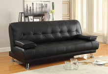 Load image into Gallery viewer, Contemporary Black and Chrome Sofa Bed