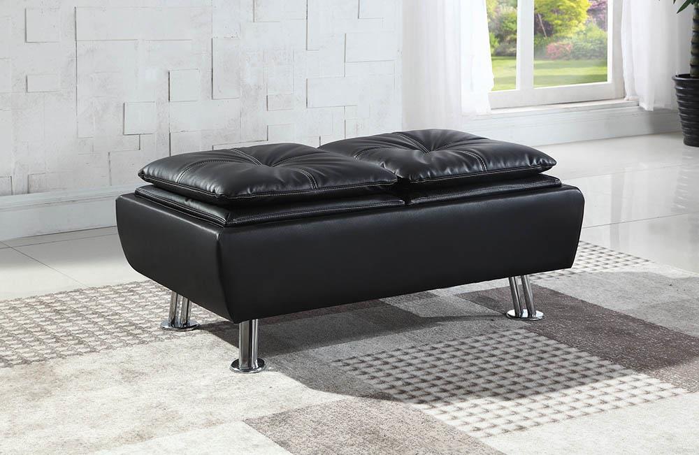 Dilleston Contemporary Black Ottoman