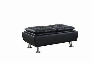 Dilleston Contemporary Black Ottoman