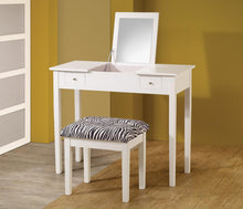 Load image into Gallery viewer, Casual White Vanity and Upholstered Stool