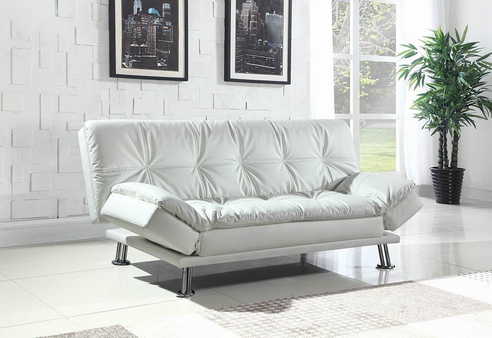 Dilleston Contemporary White Sofa Bed