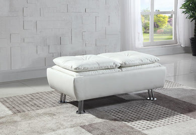 Dilleston Contemporary White Ottoman