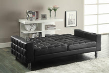 Load image into Gallery viewer, Brown Faux Leather Sofa Bed