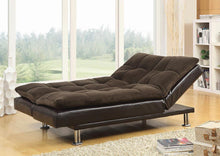 Load image into Gallery viewer, Contemporary Overstuffed Brown and Chrome Sofa Bed