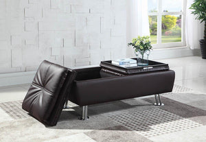 Dilleston Contemporary Brown Ottoman