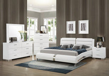 Load image into Gallery viewer, Felicity Contemporary White Upholstered Queen Bed