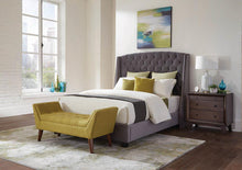 Load image into Gallery viewer, Pissarro Transitional Upholstered Grey and Chocolate Eastern King Bed