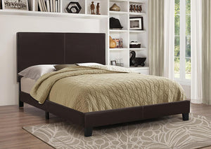 Mauve Upholstered Platform Brown Queen Bed