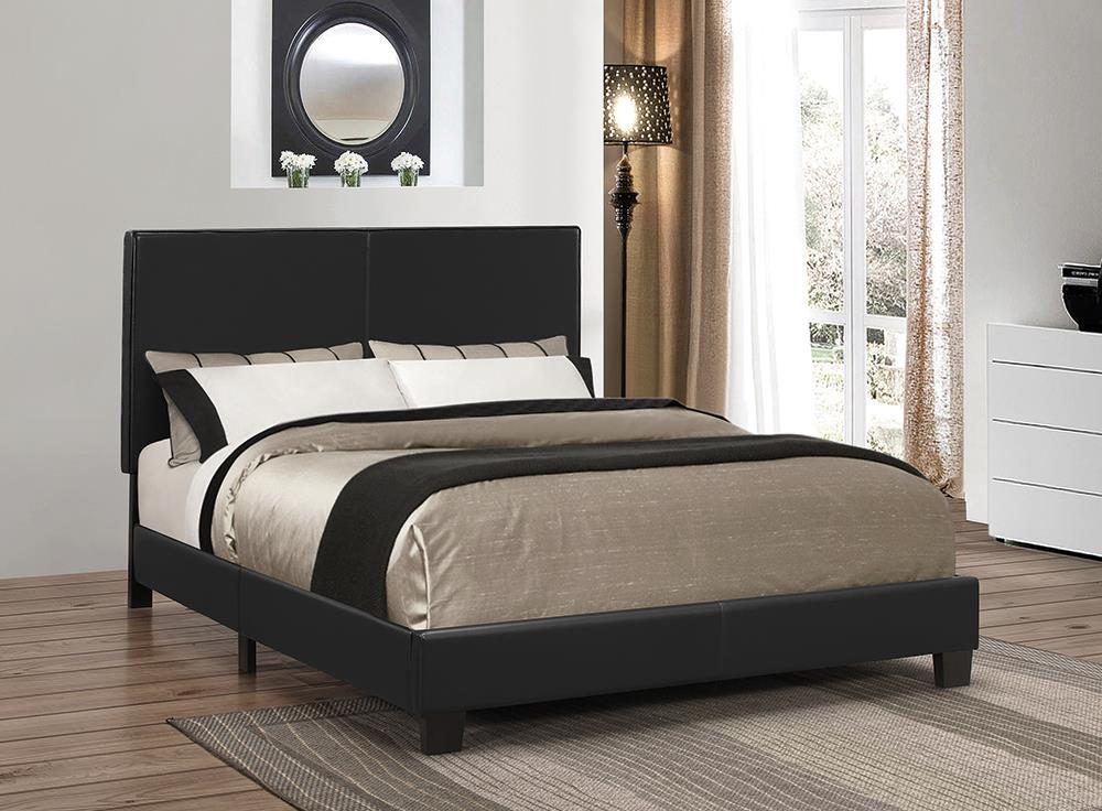 Mauve Upholstered Platform Black Full Bed