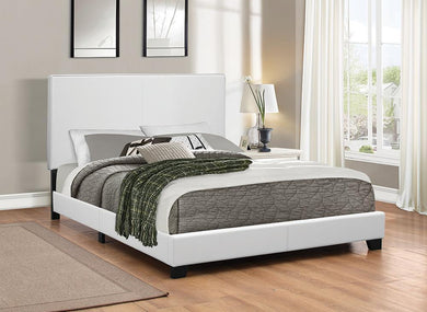 Mauve Upholstered Platform White Full Bed