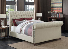 Load image into Gallery viewer, Gresham Beige Upholstered King Bed