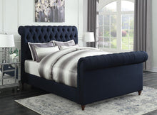 Load image into Gallery viewer, Gresham Navy Blue Upholstered King Bed